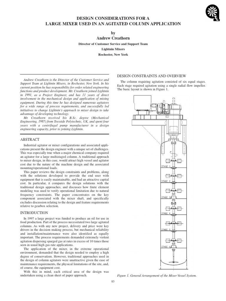 Agitator Design Bearing (Mechanical) Transmission (Mechanics)