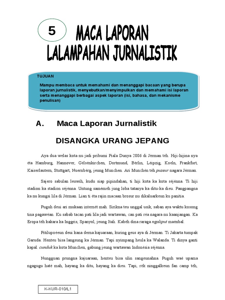 Maca Laporan Lalampahan Jurnalistik