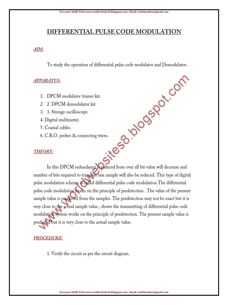 DC Lab Manual PDF Modulation Signal (Electrical Engineering)