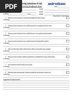 Adroitec Engineering Solutions P LTD: Corporate Training Feedback Form