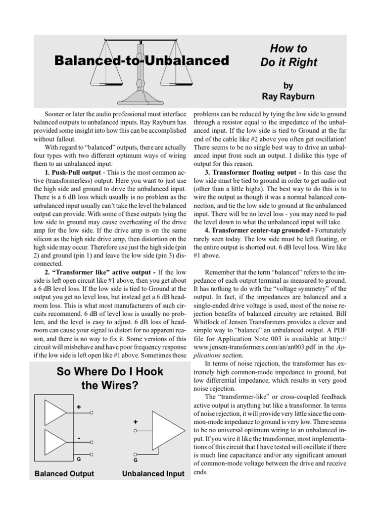 Balancing Input Ground Configurations | PDF