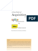 A Case Study of Acquisition of Spice Communications by Isaasdaddea Cellular Limited