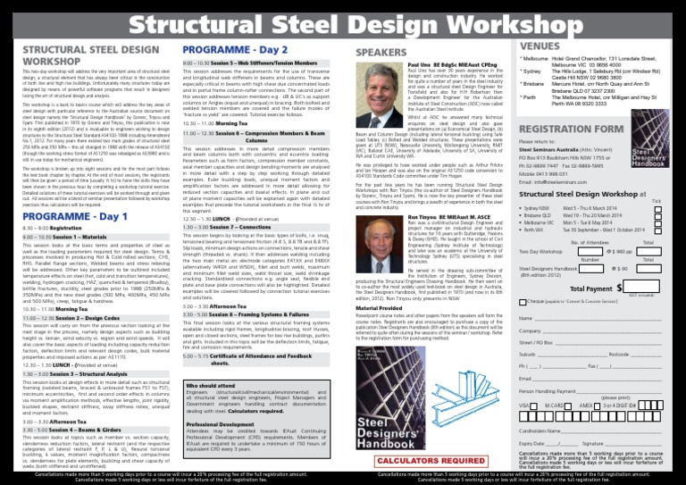 Structural Steel Design Workshop 2014 | PDF