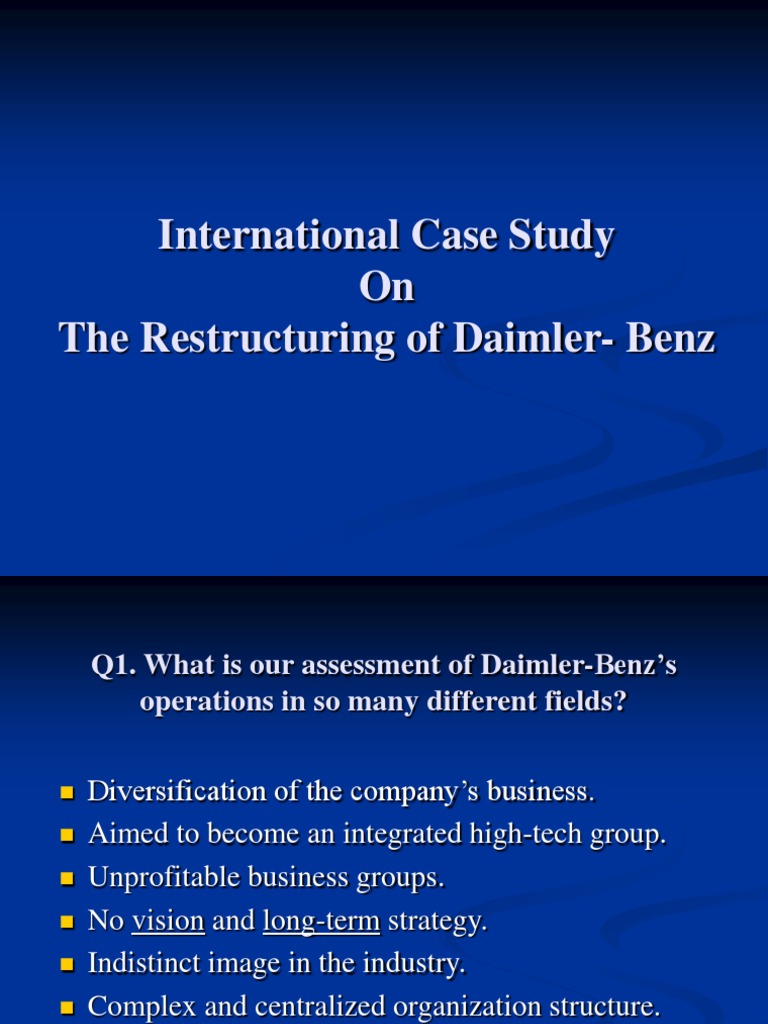 Daimler-Benz Restructuring Analysis | PDF