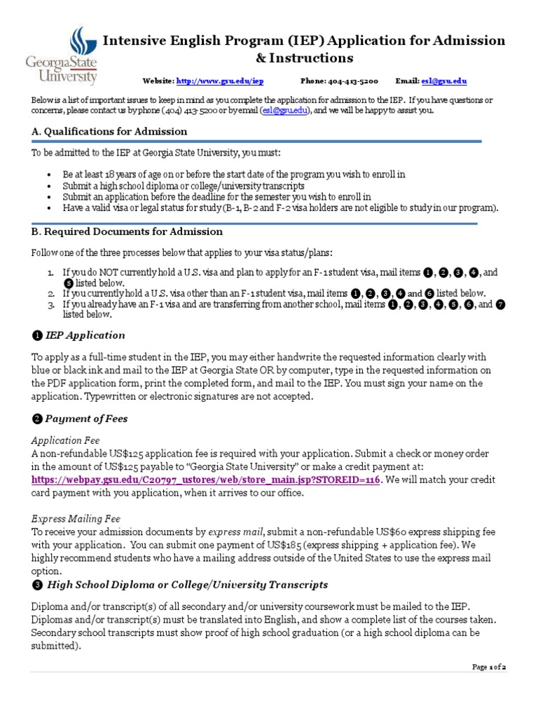 State IEP Application Instructions Permanent Residence
