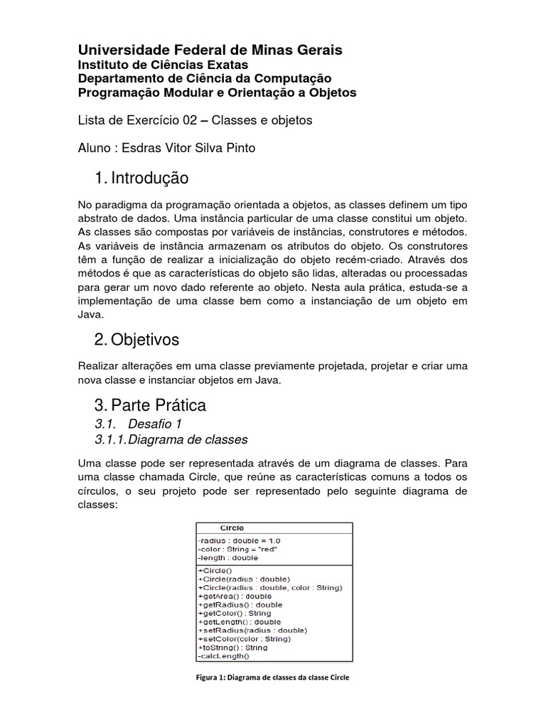 Exercícios de Classes em Java | PDF | Classe (programação de ...