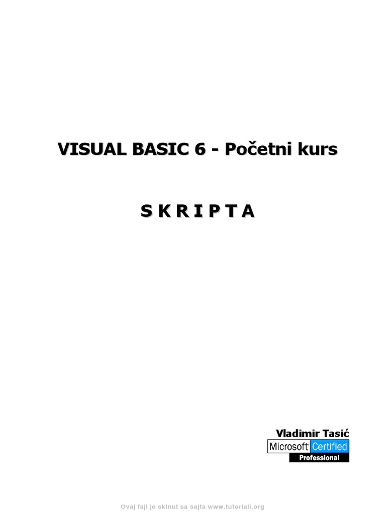 Visual Basic 6 - Početni Kurs | PDF