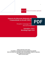 Impacto Da Educação Defasada Sobre a Criminalidade No Brasil 2001 a 20051