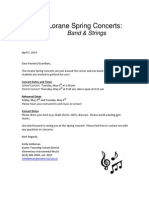 Lorane Spring Concert Letter