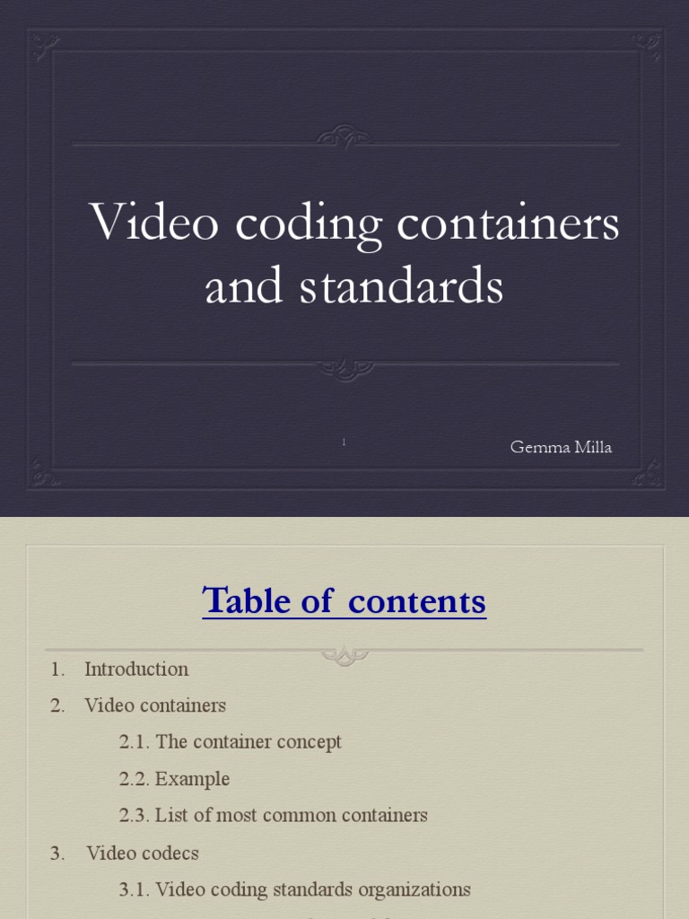 Video Coding Standards PDF Codec H.264/Mpeg 4 Avc