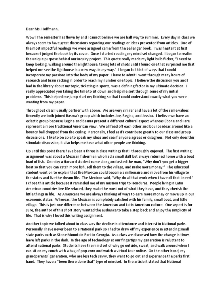 How to write a reflection letter image