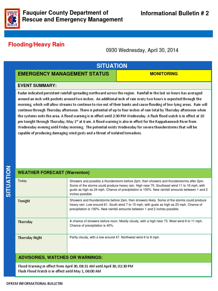 Flooding Informational Bulletin #2 04302014 | PDF | Flood | National ...