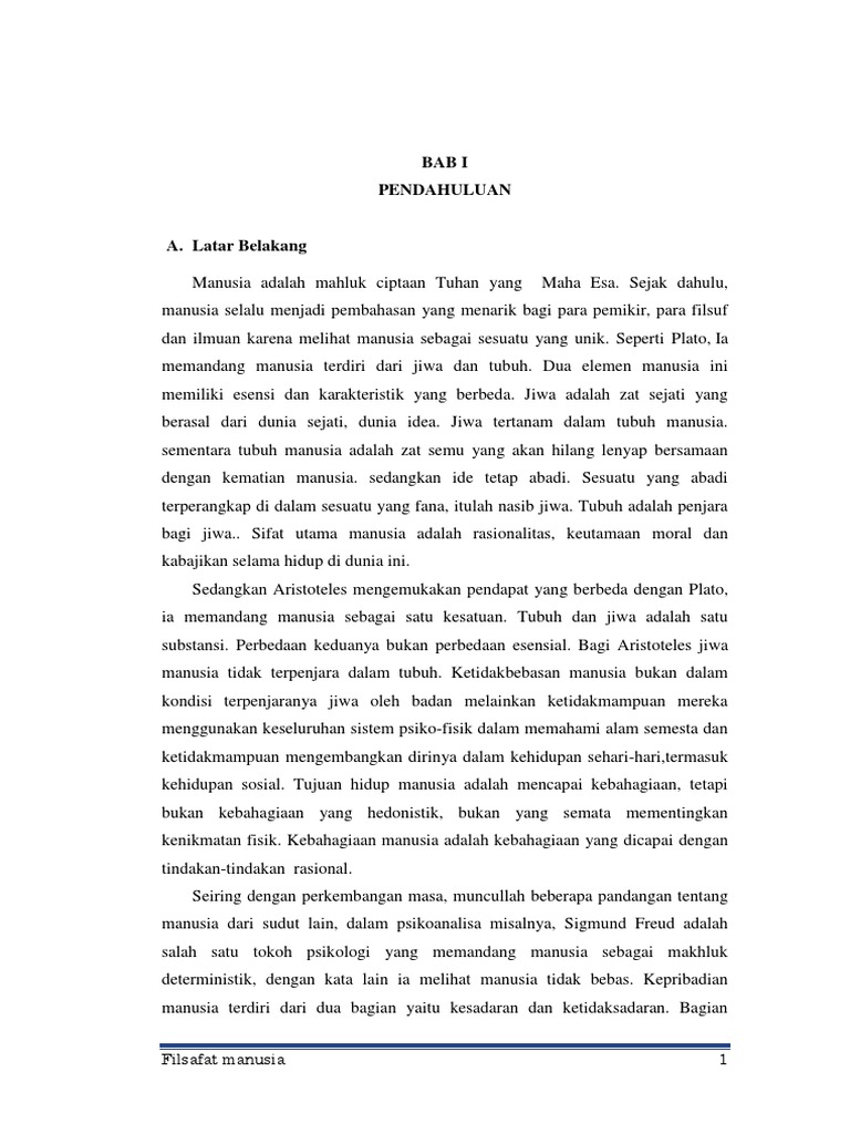 Makalah Filsafat Manusia