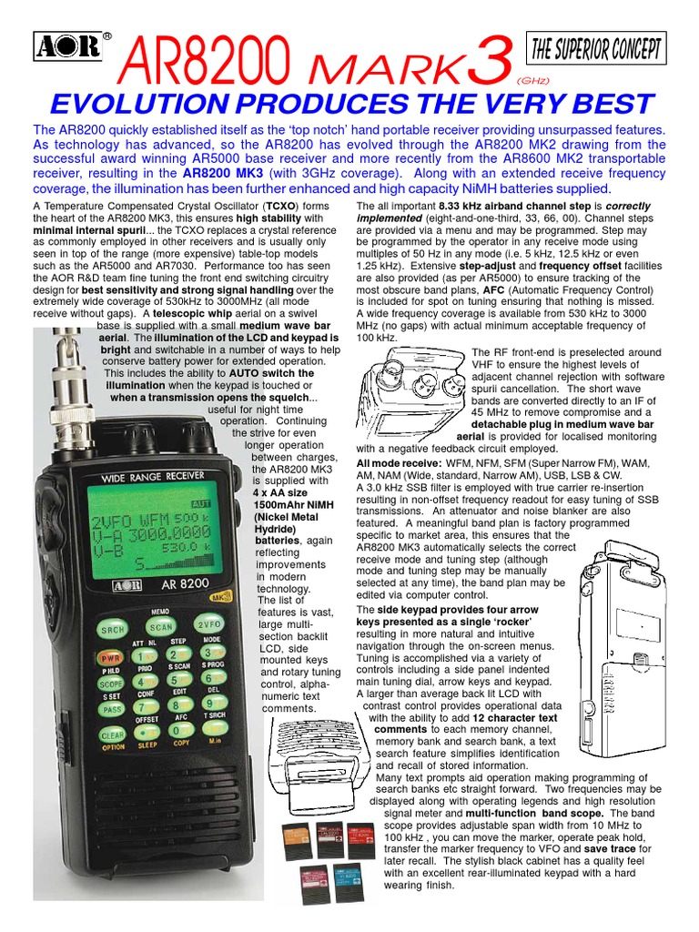 Ar 8200 MK 3 Brochure | PDF | Battery (Electricity) | Hertz