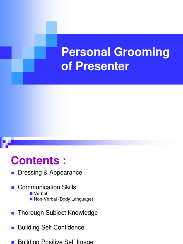 Personal Grooming of Presenter PDF Nonverbal Communication