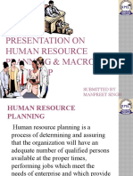 Presentation On Human Resource Planning & Macro Level HRP: Submitted by Manpreet Singh