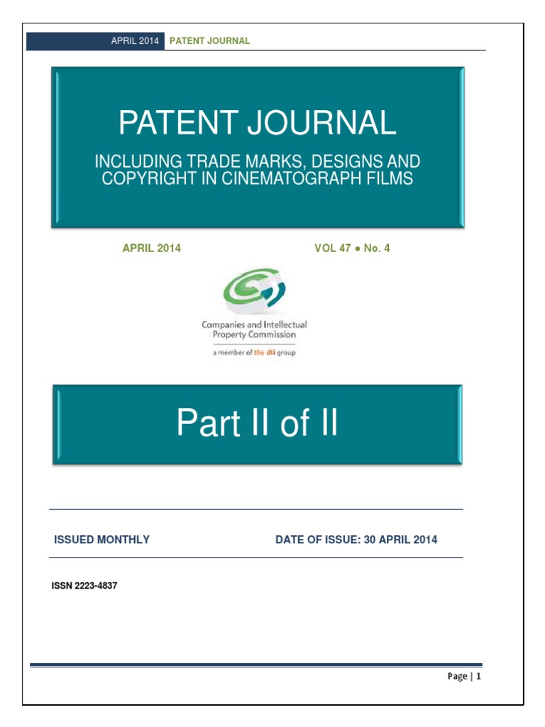 April 14 Part 2 Of 2 Patent Application Trademark