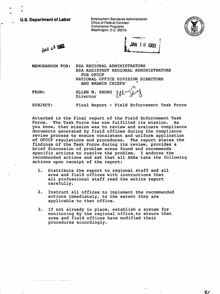 Field Enforcement Task Force Final Report | PDF | Disparate Impact ...