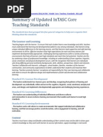 Summary of Updated Intasc Standards