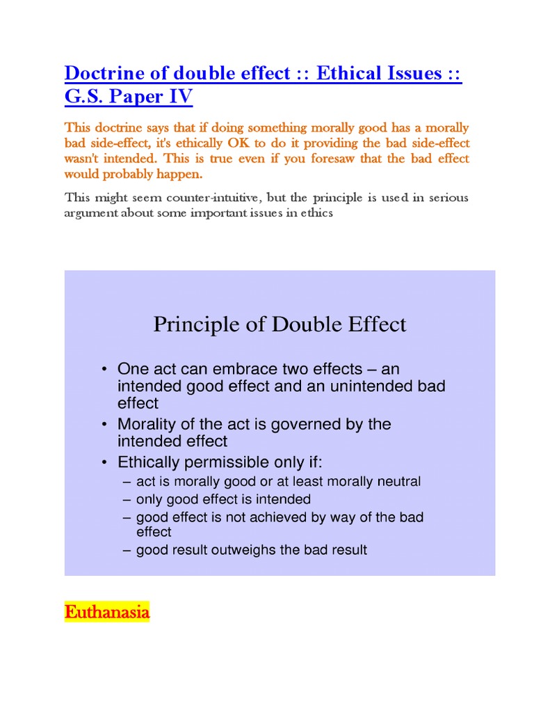 Doctrine Double Effect Theory