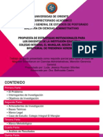 Propuesta de Estrategias Motivacionales para Los Docentes de La Institución Educativa Colegio Integral El Manglar, Según La Teoría Bi-Factorial de Frederick Herzberg