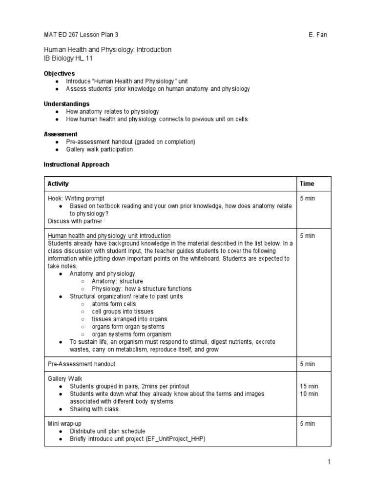 Human Health And Physiology Introduction Ib Biology Hl 11 Anatomy Physiology