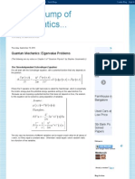 Quantum Mechanics: Eigenvalue Problems