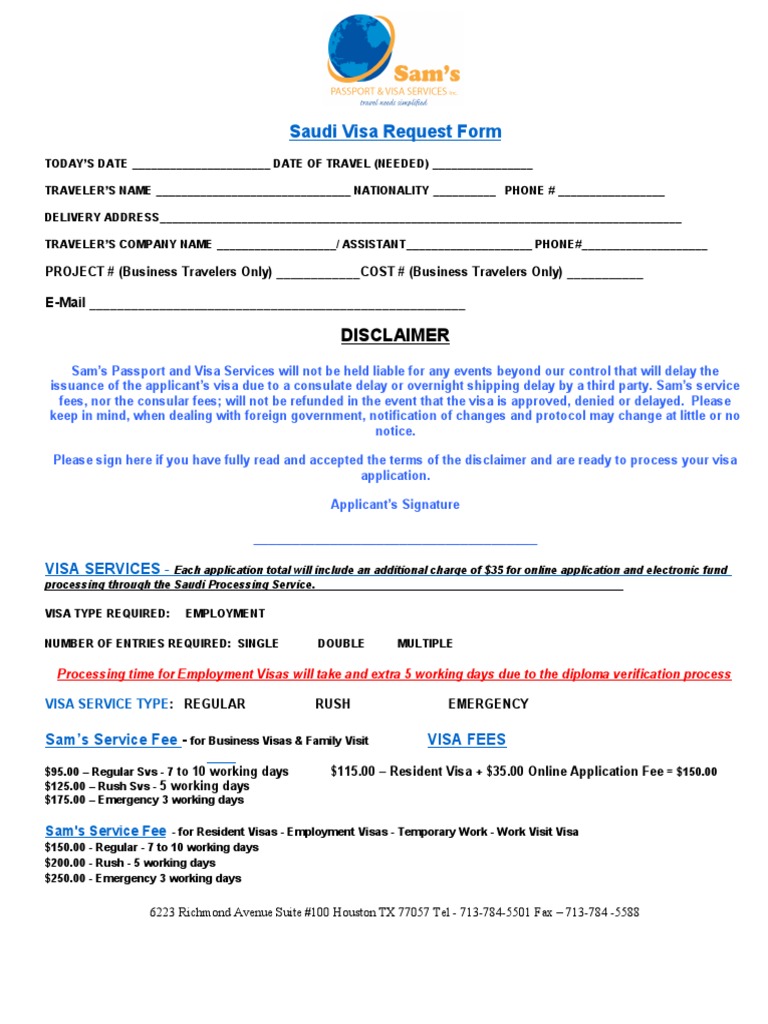 Saudi Visa Application Process | PDF