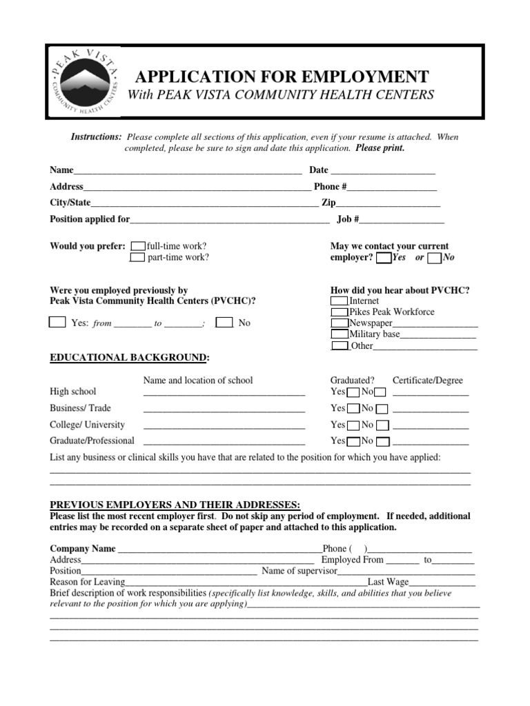 Emp Application Revised Feb 2006 | PDF | Background Check | Employment