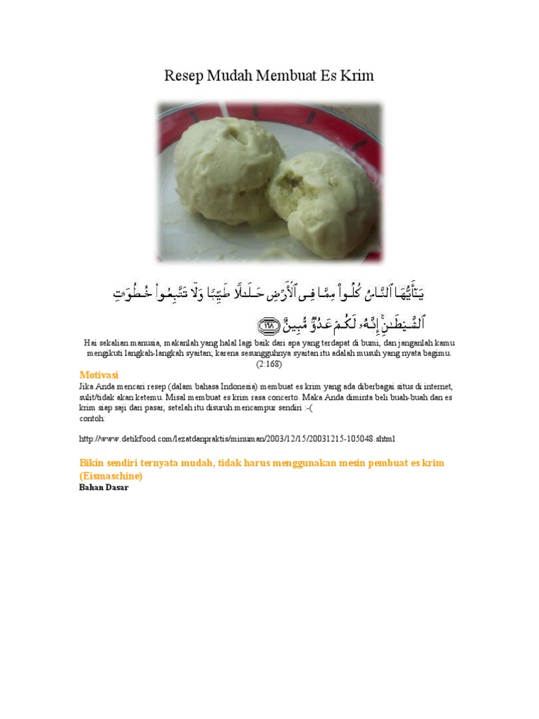  Resep  Mudah  Membuat Es  Krim 