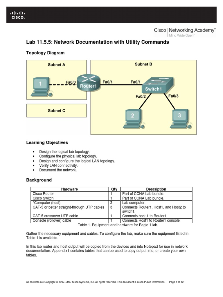 Lab - Activity CCNA Exploration 1 Chapt: 11.5.5 | PDF