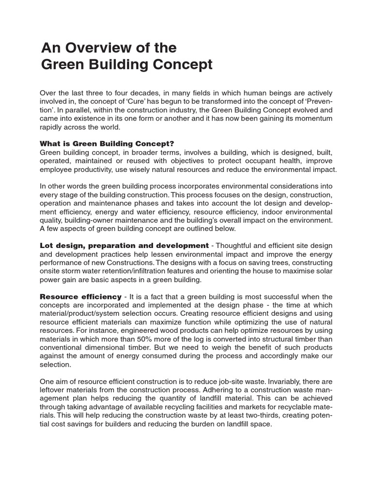 Overview of Green Building Concepts | PDF