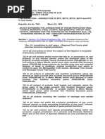 BP 129 as Amended by RA 7691 on Jurisdiction of RTC and MeTC, MTC MCTC
