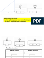 Instruction For The Pupils: I. Set Up The Apparatus As Shown in The Diagram. Iii. Record Your Observation in The Table