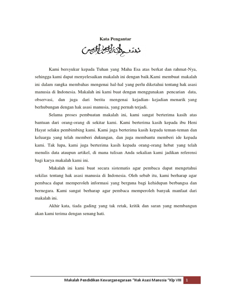 Makalah Pkn Hak Asasi Manusia Klmpk
