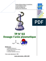 15507124 Tp Dosage de Luree Plasmatique