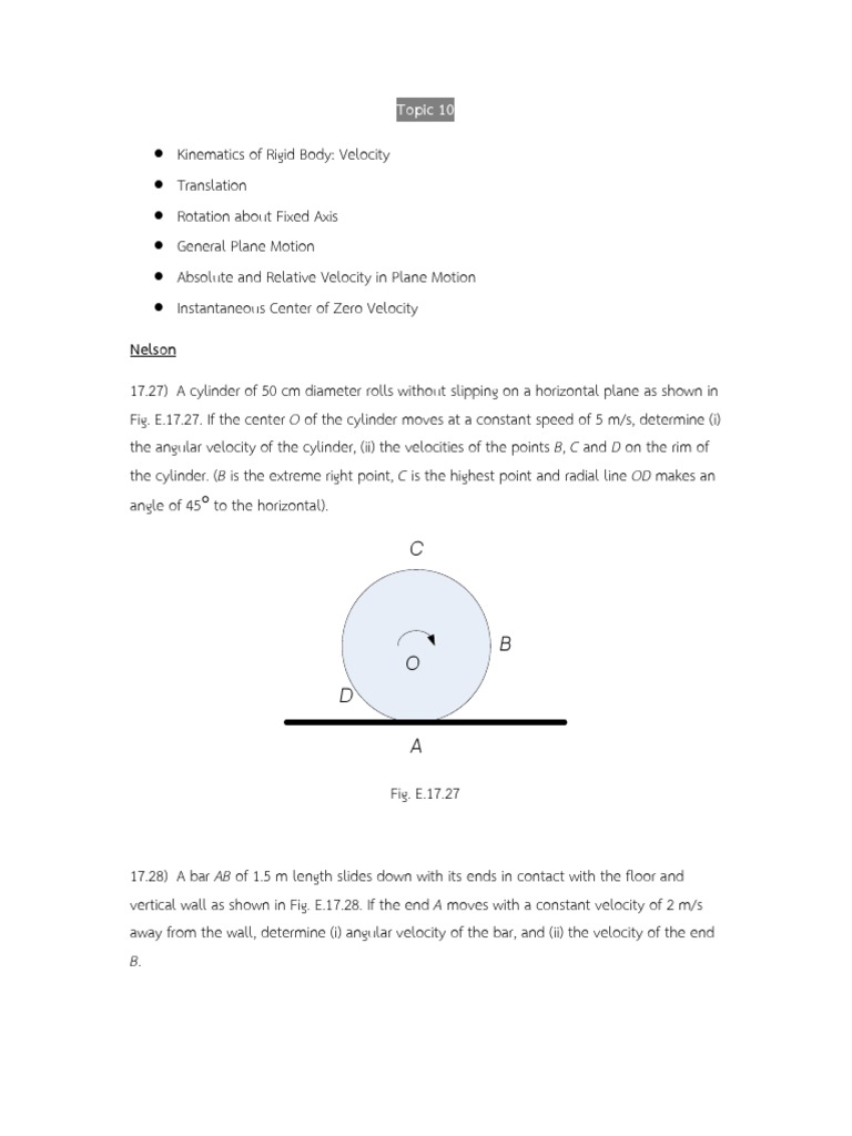 Rigid Body Kinematics and Motion Analysis | PDF | Velocity | Kinematics