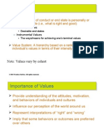 Values: Definition: Mode of Conduct or End State Is Personally or Socially Preferable (I.e., What Is Right and Good)