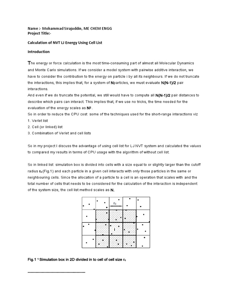 Cell List | PDF | Physics | Applied Mathematics