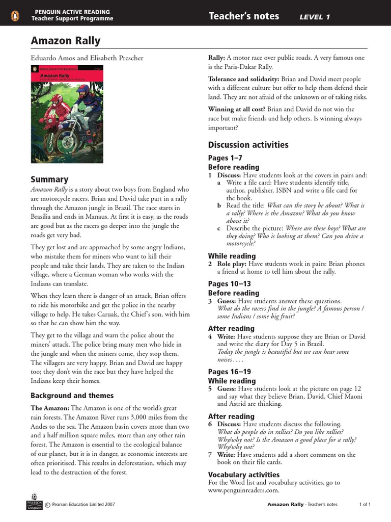 Teacher's Guide: Amazon Rally | PDF