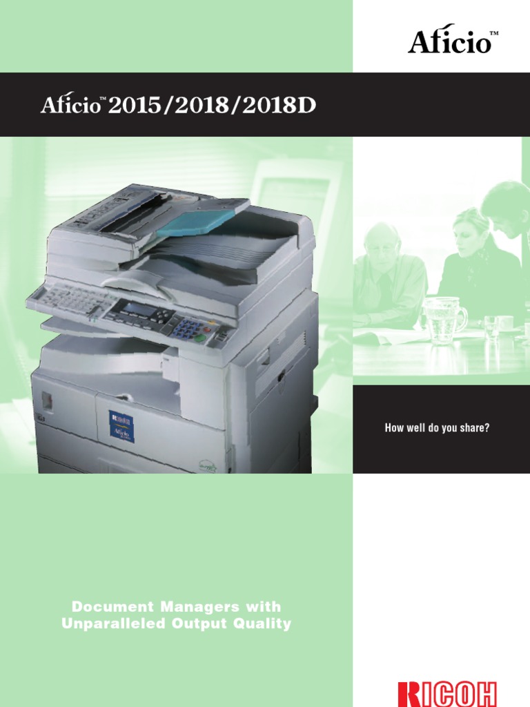 Ricoh Aficio 2015 Brochure | Fax | Image Scanner