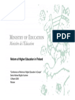 Reform of Higher Education in Finland