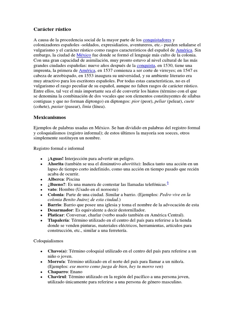 Características del lenguaje rústico en México | PDF | Blasfemia ...