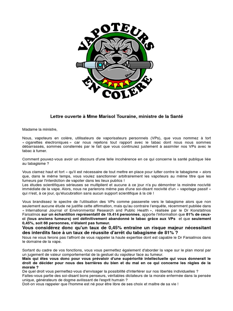 Lettre ouverte aux vapoteurs en colre | PDF | Fume du tabac | Dpendance