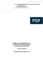 Sobre Los Orígenes de La Explosión Demográfica en El Perú 1876-1940 (Parcial)