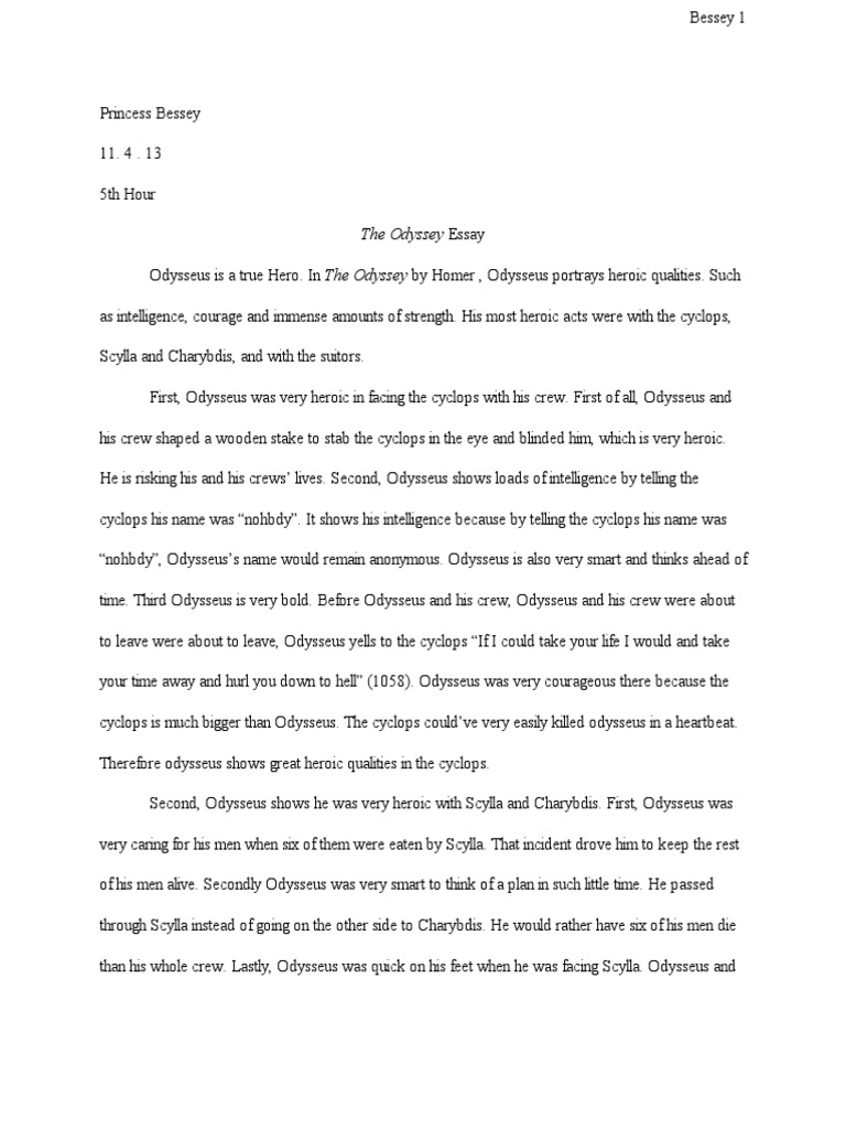 Odysseus essay hero or not