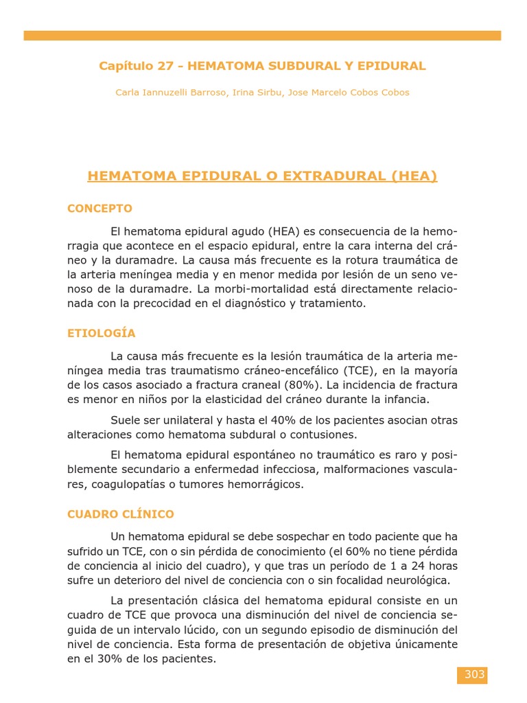 Hematoma Epidural y Subdural | PDF