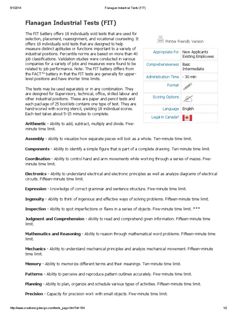 flanagan-industrial-tests-fit-survey-methodology-psychology-cognitive-science