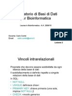 Laboratorio Di Basi Di Dati Per Bioinformatica: Laurea in Bioinformatica - A.A. 2009/10