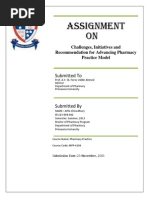 Challenges, Initiatives and Recommendation for Advancing Pharmacy Practice Model